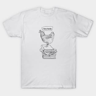 The Book Loving Chicken T-Shirt